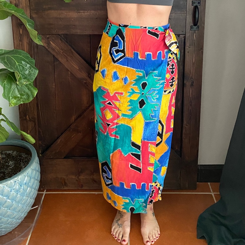 Starfire Long Aztec Tie Skirt